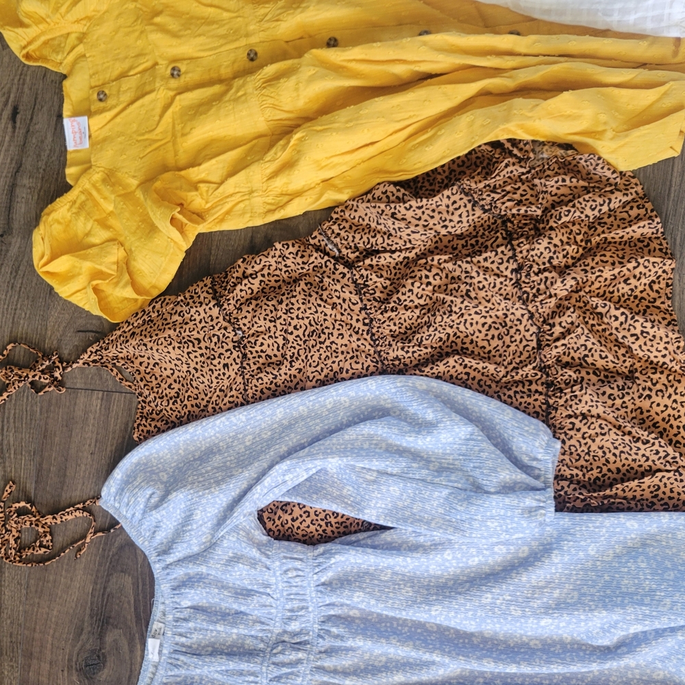 Yellow and Brown Kids Casual Dress Set